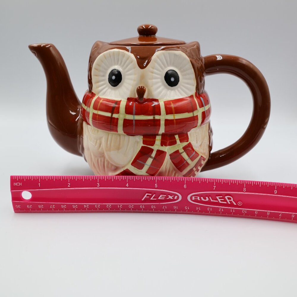 Pier 1 Imports Hand Painted Chilly Billy Owl Ceramic Teapot Original Tag New‎ - Picture 10 of 11